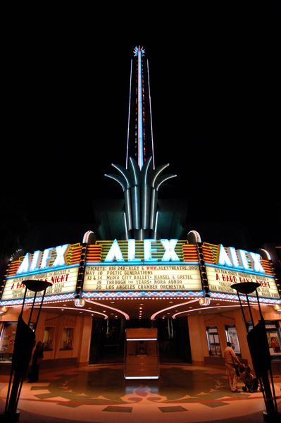 Another view of the Alex Theatre marquee